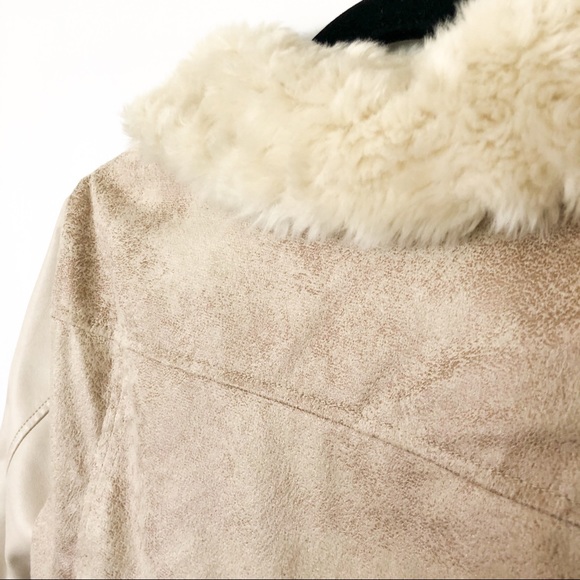Guess Cream Faux Leather and Fur Jacket - Picture 6 of 8